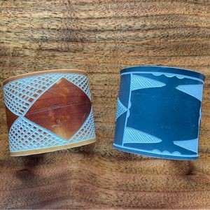 Beautiful Namibian Folk-art Cuff Bracelets in Brown and Black